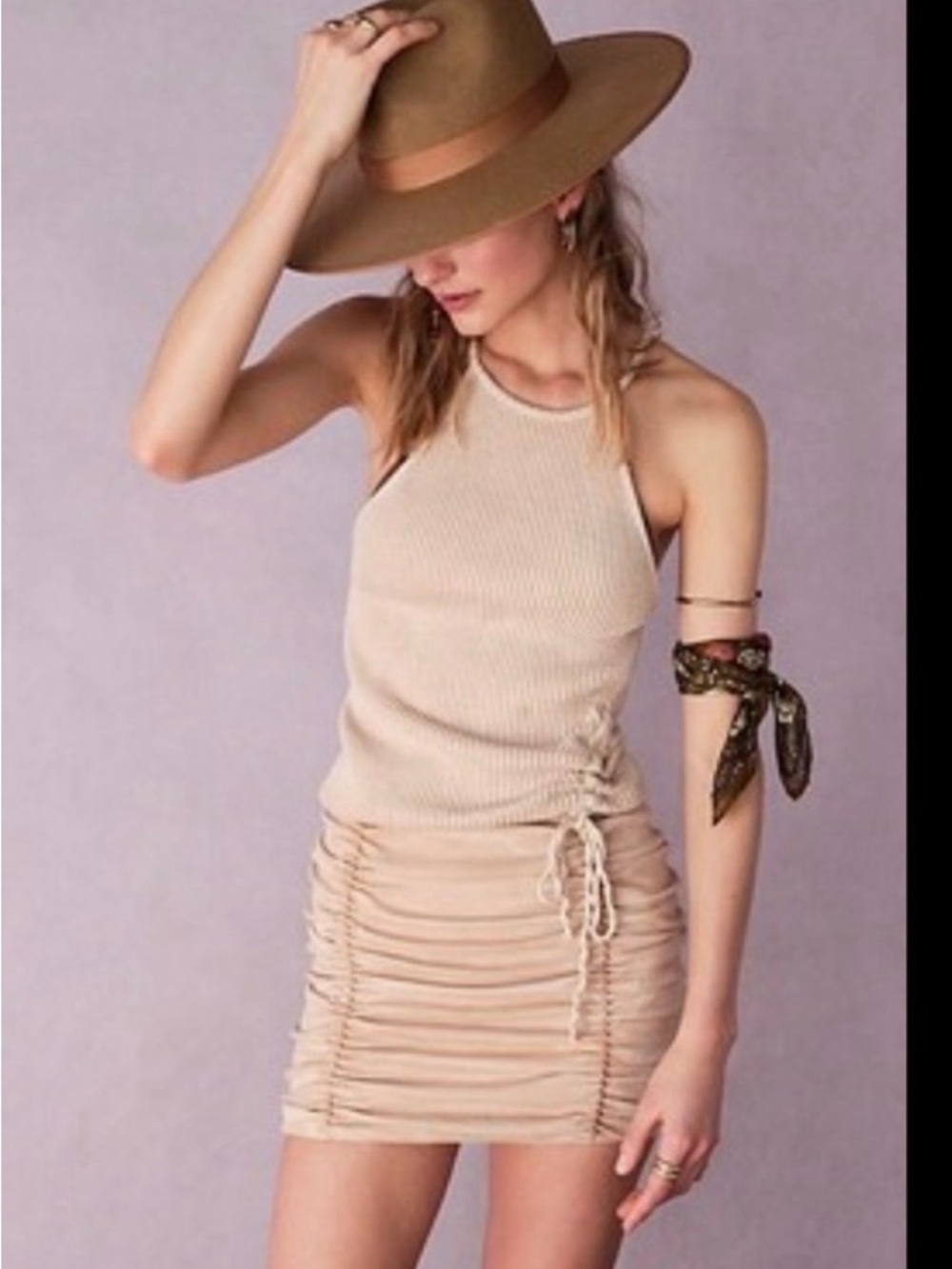 Free People Katy Thermal Ruched Mini Dress